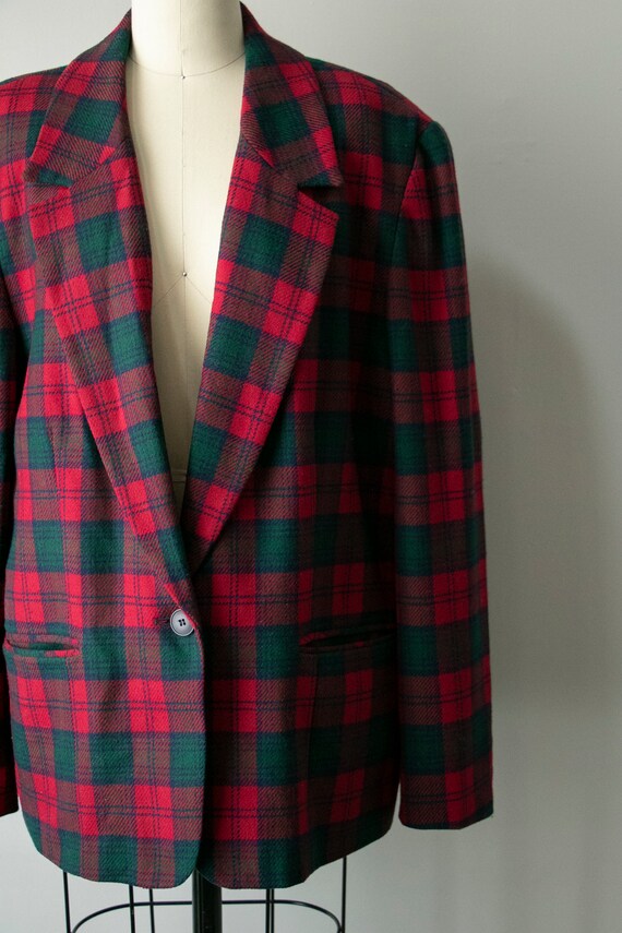 1990s Blazer Jacket Pendleton Plaid Wool XL - image 4