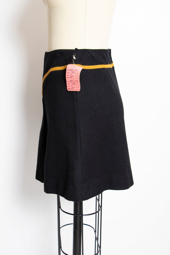 1970s Mini Skirt Wool High Waist Sailor Style XS - image 2