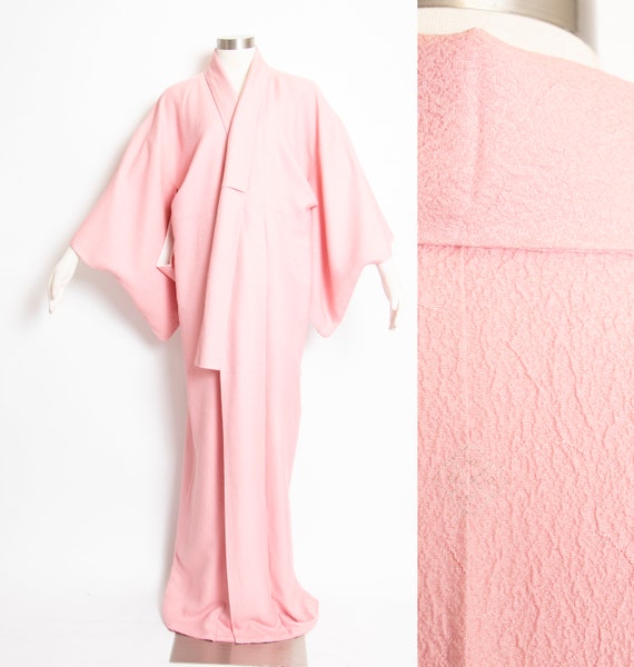 1960s Kimono Blush Pink Rayon Japanese Robe 50s