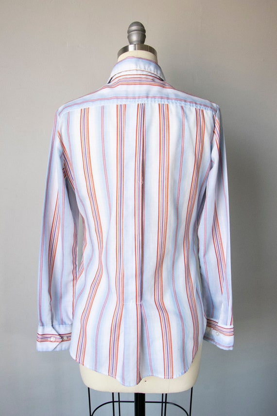 1970s Blouse Striped Top XS - image 3