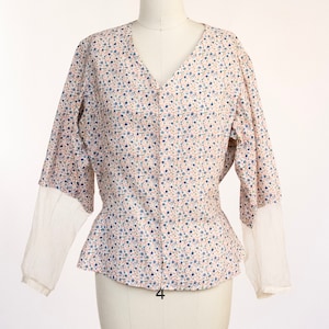 1920s Blouse Cotton Net Top M
