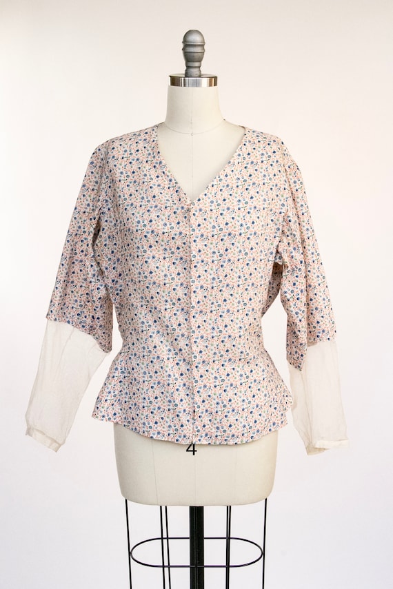 1920s Blouse Cotton Net Top M