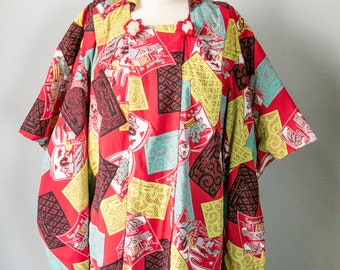 1940s Haori Japanese Rayon Jacket Robe