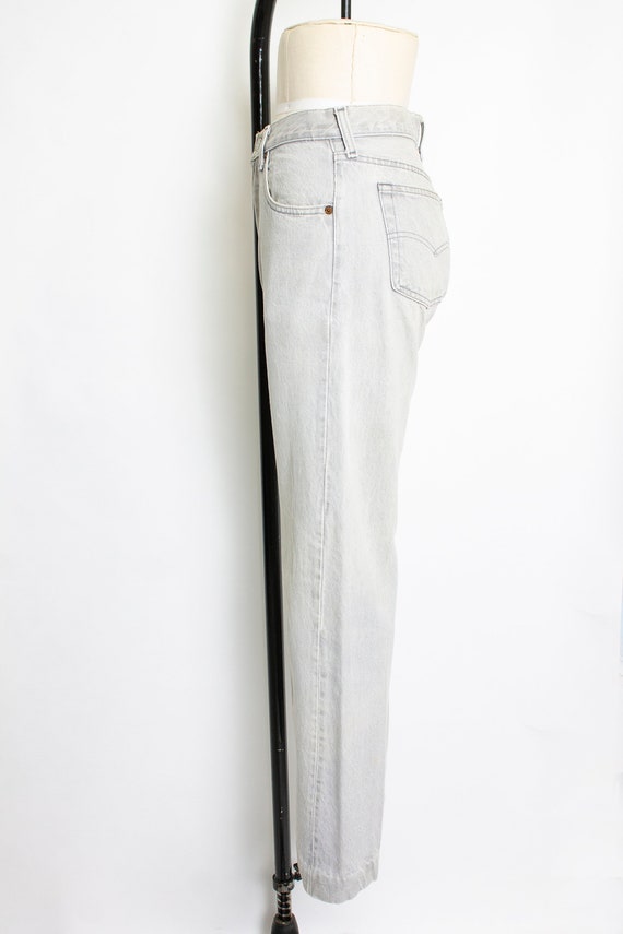 1990s Levi's 501 JEANS Gray Denim Cotton High Wai… - image 3