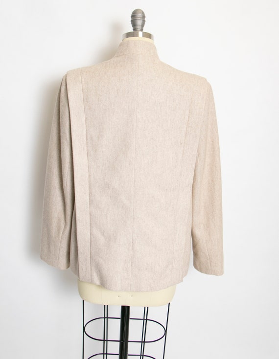 1980s Blazer Wool Jacket Brown Grey S - image 3