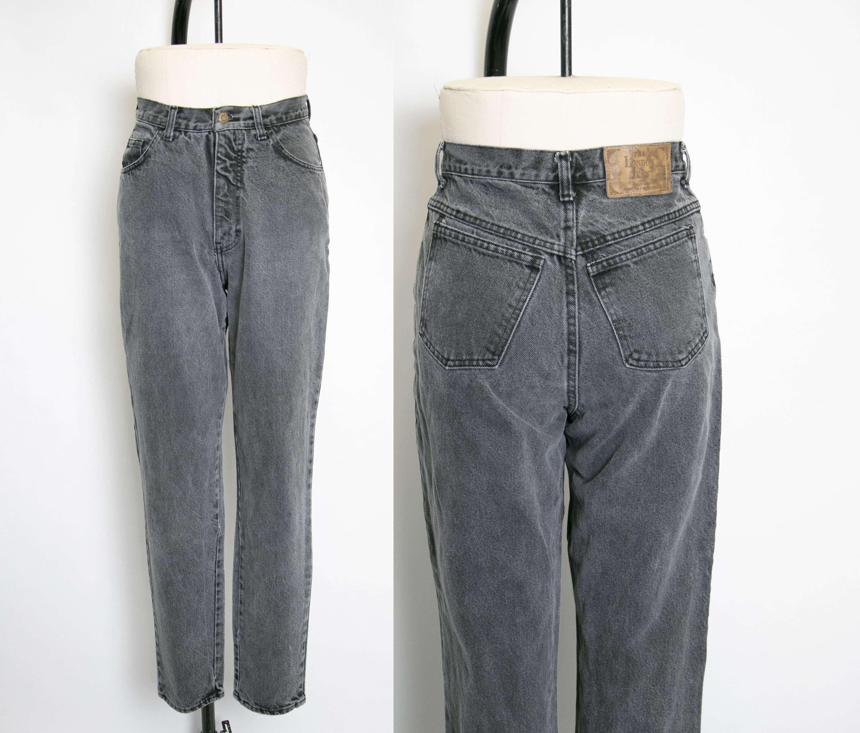 1990s Jeans Cotton Denim Black Faded 28" x 31"