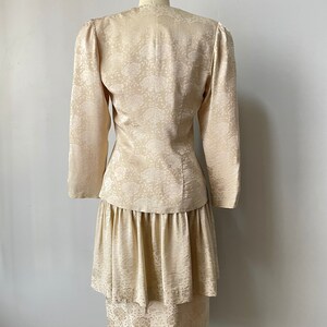 1980s Silk Suit Albert Nipon Skirt Blouse S image 3