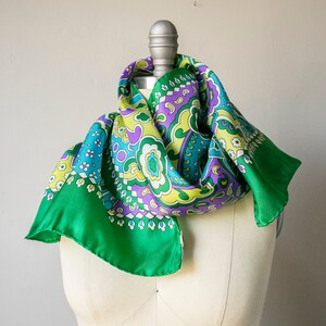 1970s Silk Scarf Burmel Deadstock Long image 2