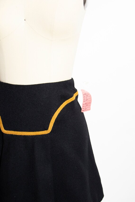 1970s Mini Skirt Wool High Waist Sailor Style XS - image 4