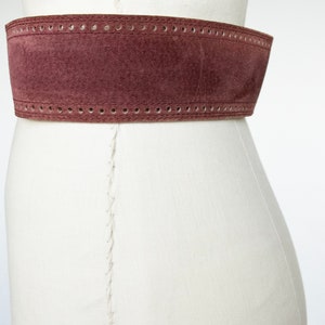 1980s Belt Suede Leather Cinch Waist Plum image 4