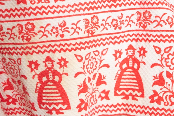 1950s Full Skirt Cotton Folk Printed 50s XS Petite - image 8