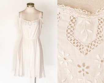 1920s Romper White Cotton Lingerie Step In S