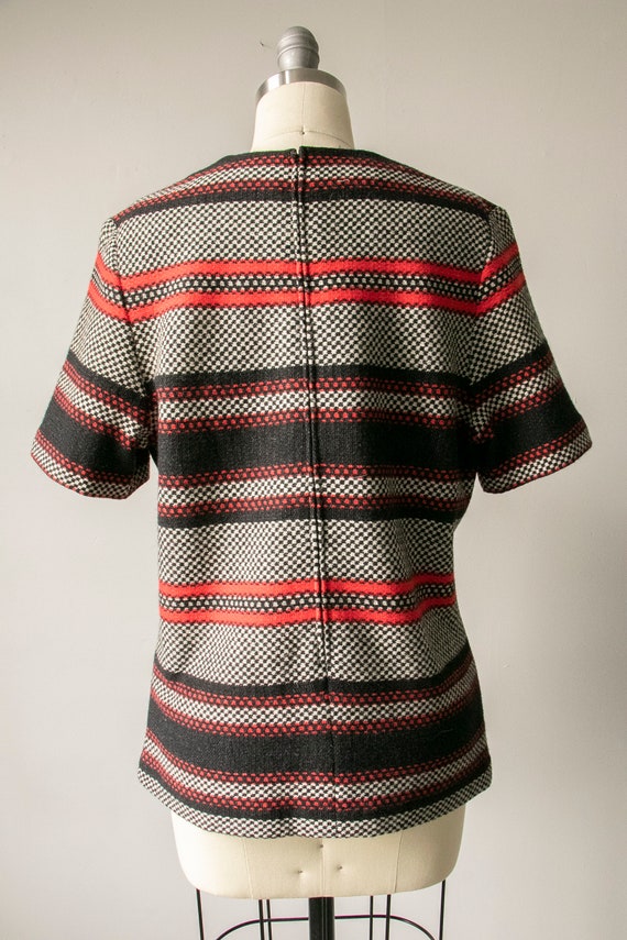 1960s Knit Top Striped Wool J. Tiktiner M - image 2