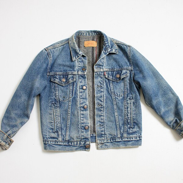 Vintage LEVI'S Denim Jacket - Blanket Lined Jean Jacket 1990s - Small