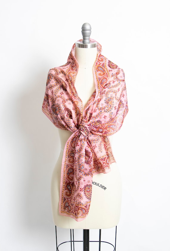 1970s India Cotton Scarf Long Wrap