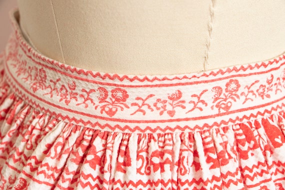 1950s Full Skirt Cotton Folk Printed 50s XS Petite - image 6