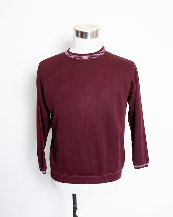 1970s Sweatshirt Burgundy Maroon Soft M