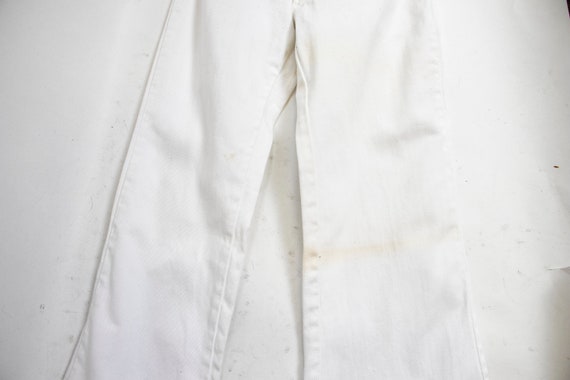 1970s Sailor Pants White Cotton Flare Bells XS P - image 5