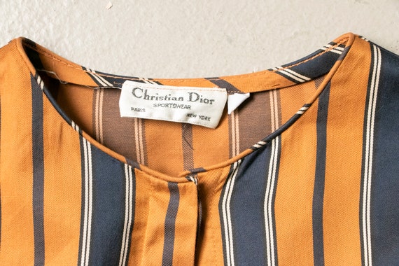 1980s Blouse Christian Dior Button Up M - image 9