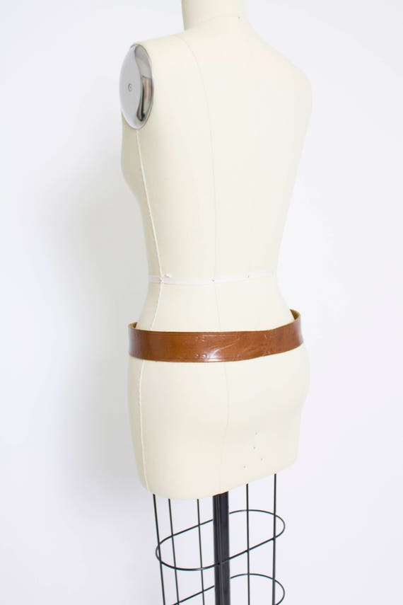 1970s Leather Belt Brown Boho M / L - image 4