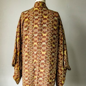 1950s Haori Rayon Crepe Butterfly Lounge Robe image 7