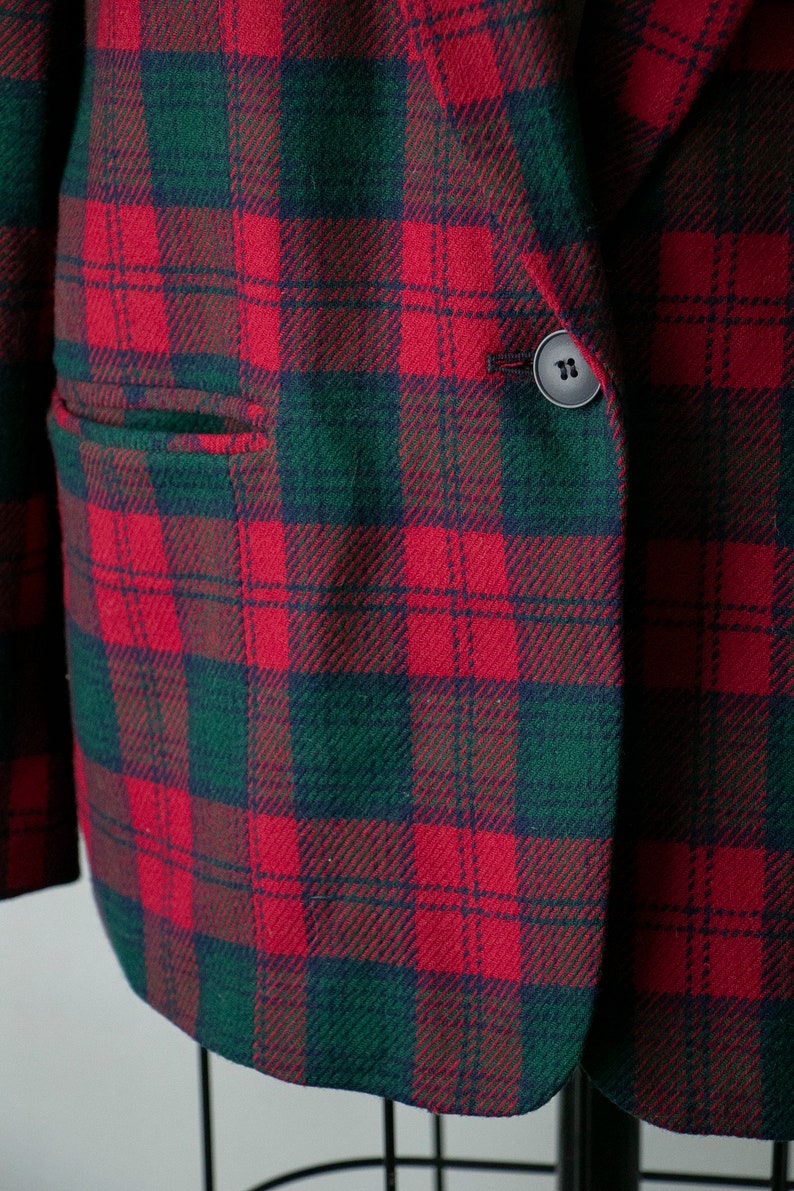 1990s Blazer Jacket Pendleton Plaid Wool XL image 5