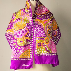 Jaren 70 Zijden Sjaal Burmel Deadstock Italië Long