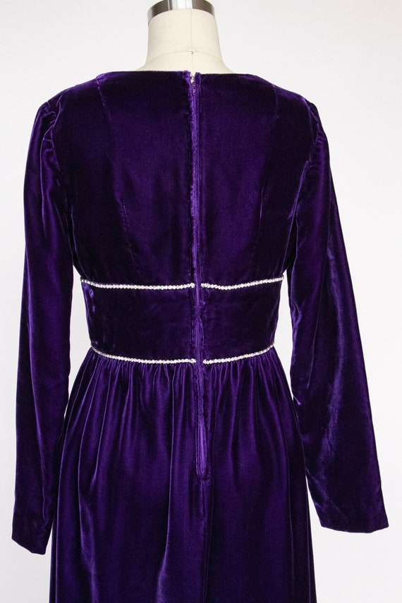 1960s Maxi Dress Purple Velvet Full Length M/S - image 3