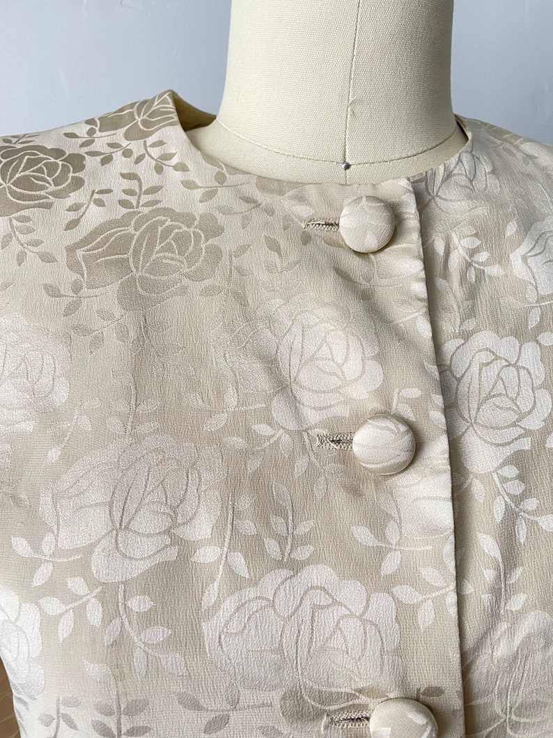 1980s Silk Suit Albert Nipon Skirt Blouse S image 10