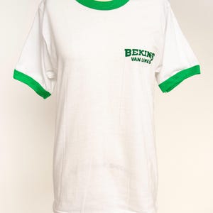 Ringer T Shirt White Green - Etsy
