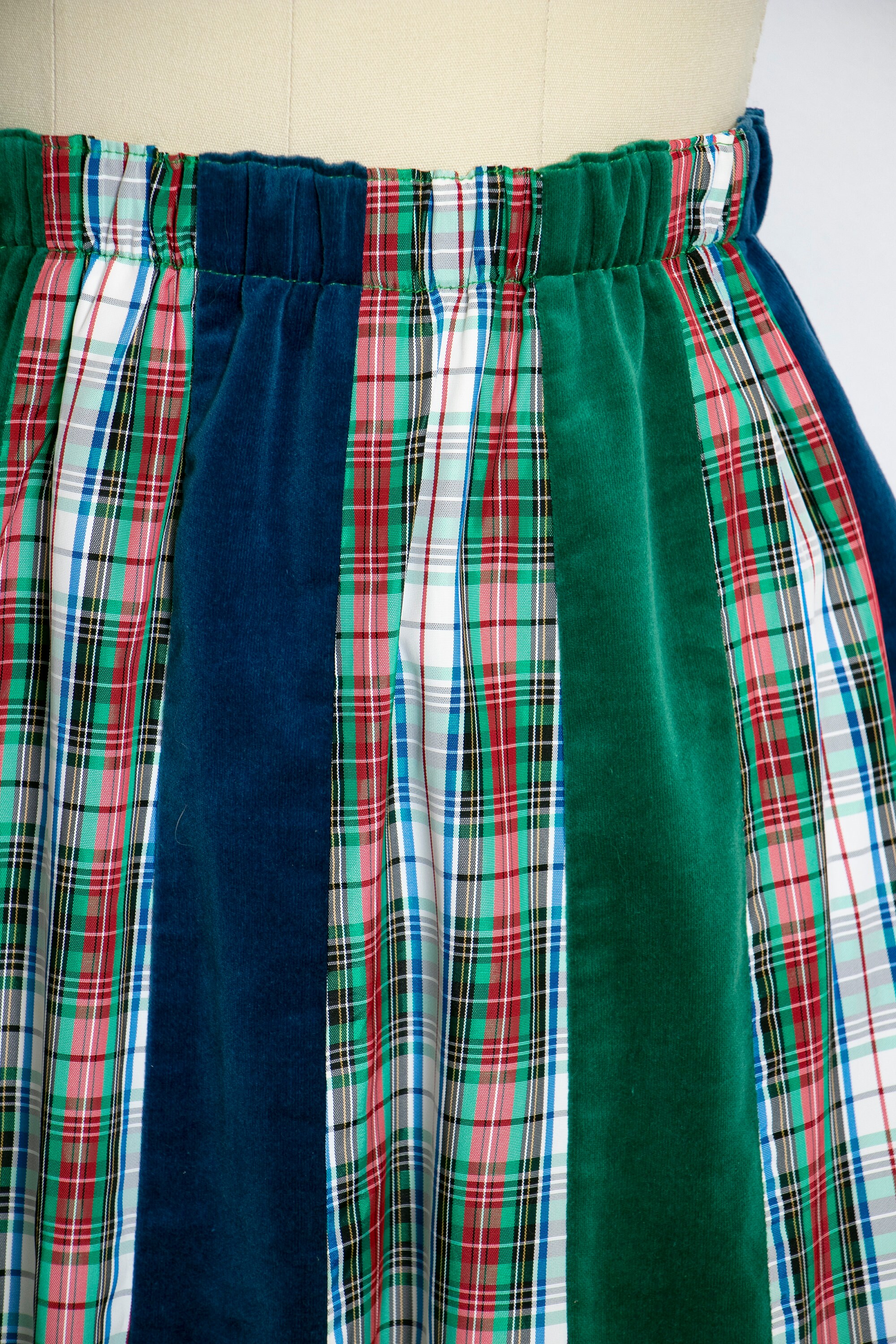 1970s Maxi Skirt Patchwork Velvet Plaid Small | Etsy