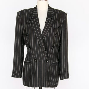 1990s Blazer Pin Stripe Italian Designer Suit Jacket S