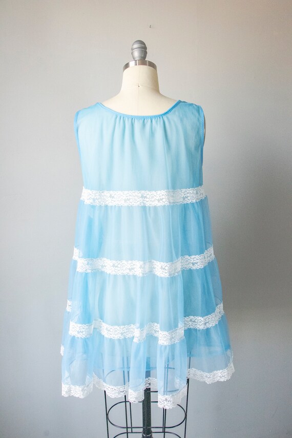 1960s Sheer Lingerie Slip Chiffon Nightgown  S - image 2