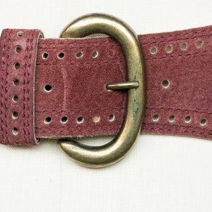 1980s Belt Suede Leather Cinch Waist Plum image 2