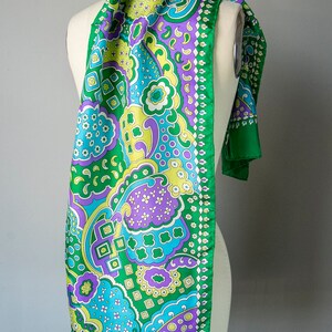 1970s Silk Scarf Burmel Deadstock Long image 1