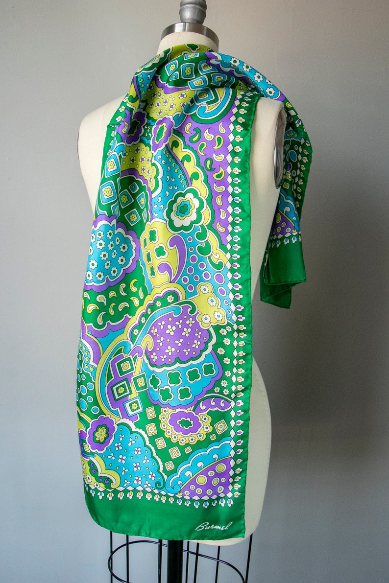 1970s Silk Scarf Burmel Deadstock Long image 1