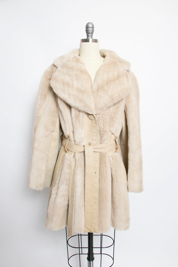 1970s LILLI ANN Coat 1970s FAUX Fur Suede M