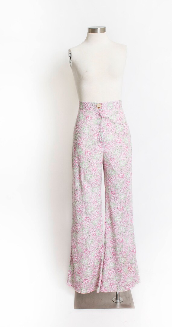 1970s Ensemble Cotton Floral Loungewear Boho S - image 4