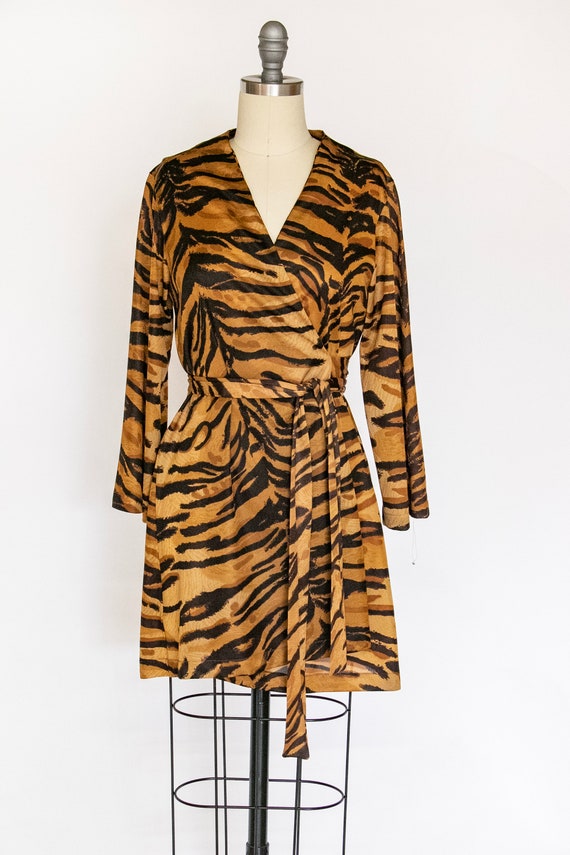 1970s Robe Animal Print Lingerie S