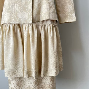 1980s Silk Suit Albert Nipon Skirt Blouse S image 5