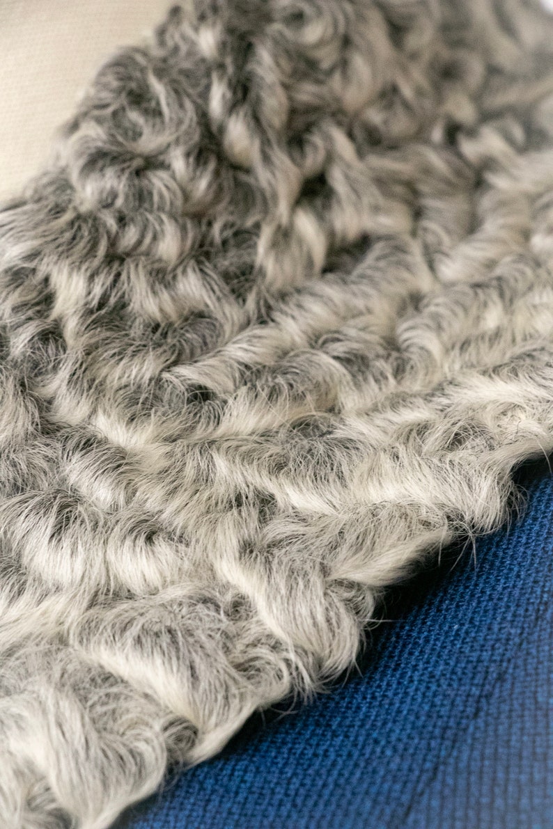 1960s Coat Wool Blue Cropped Persian Lamb Fur S / M image 6