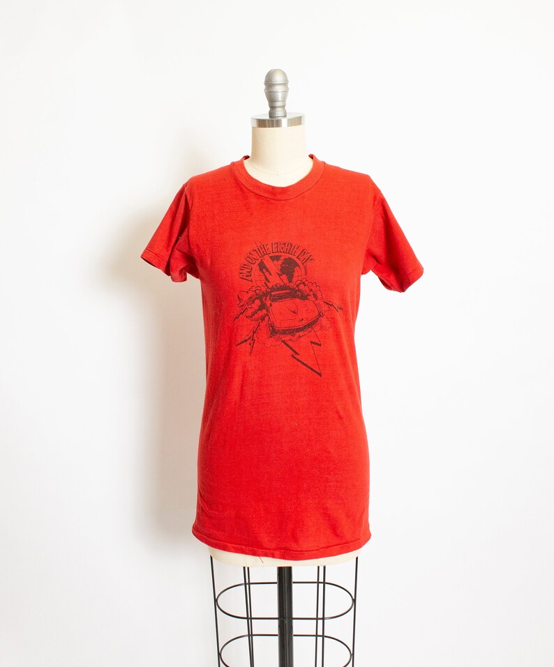 1970s T-Shirt Corvette Car Red Tee Shirt XS image 4