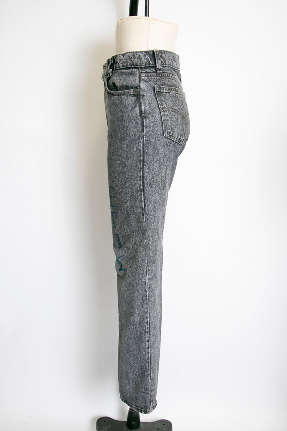 1990s Levi's Jeans Black Denim Cotton High Waist … - image 3