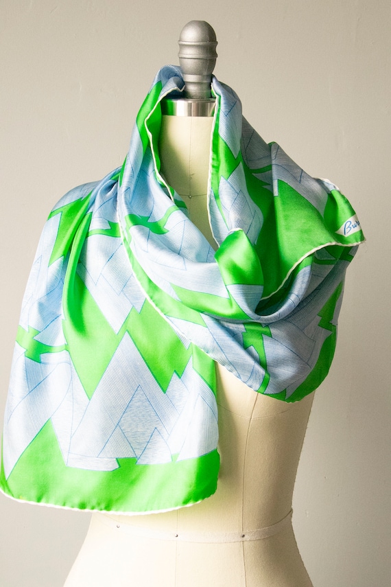 1970s Silk Scarf Burmel Deadstock Graphic - image 1