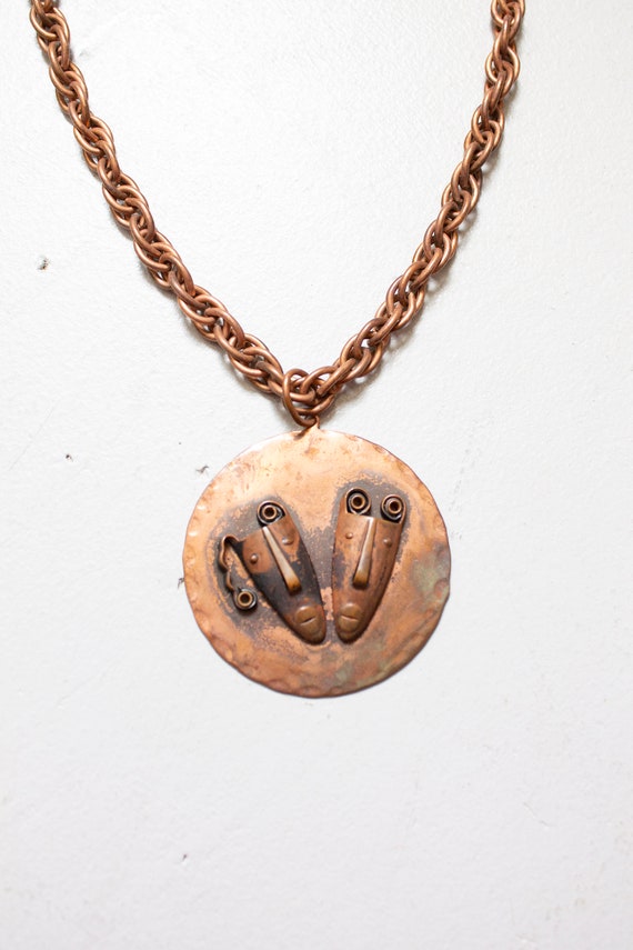 1950s Rebajes Copper Necklace Pendent Chain