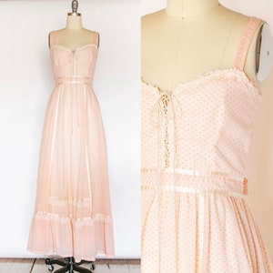 1970s Gunne Sax Dress Sleeveless Corset Maxi XS sz 7