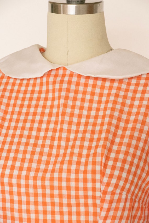 Stunning 1970s Green Cotton Gingham Maxi Dress