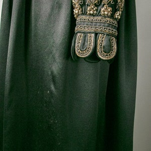 1930s Dress Black Silk Beaded XS image 5
