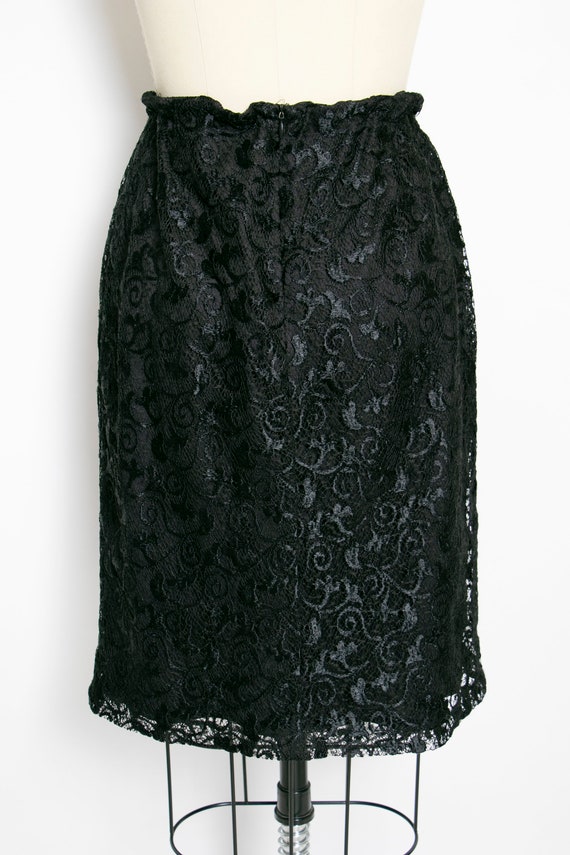 1990s Skirt Betsey Johnson Black Lace L - image 3