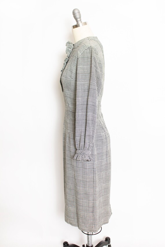 1950s Dress Wool Herringbone Fitted S - image 2